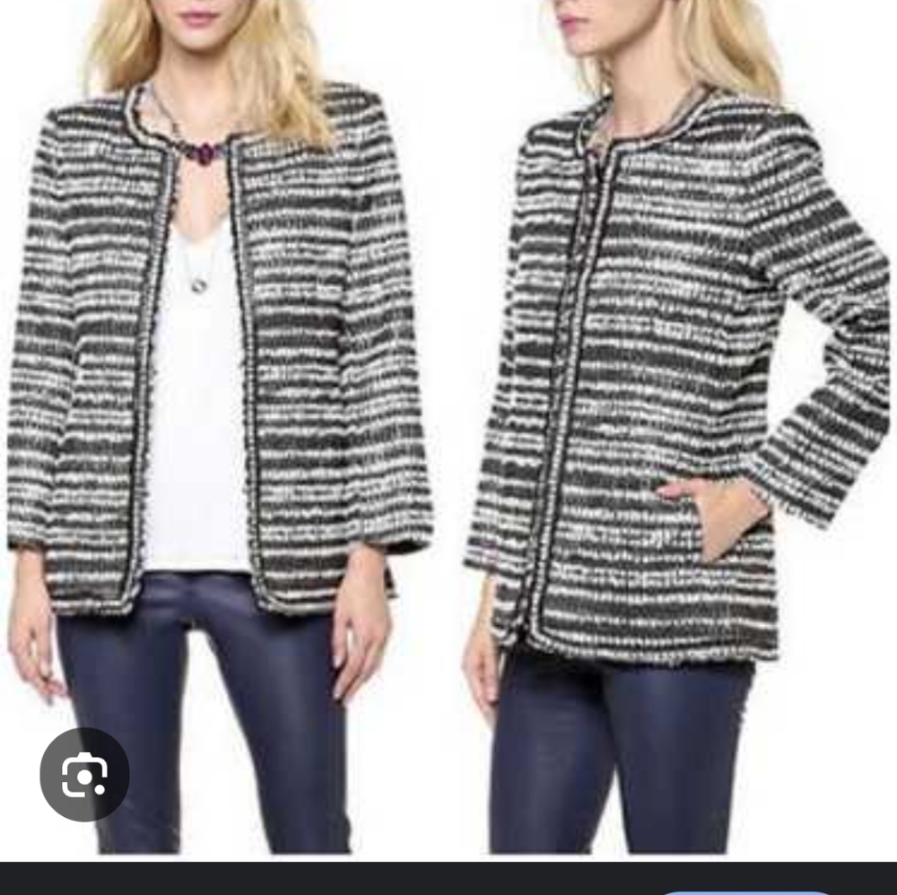 Alice& Olivia.   Monochrome Striped Blazer
